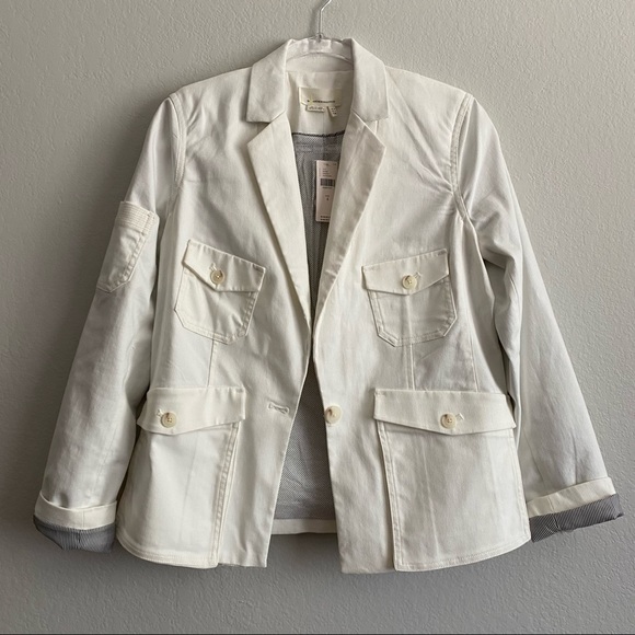 Anthropologie military style white jacket size 6 - Picture 5 of 17